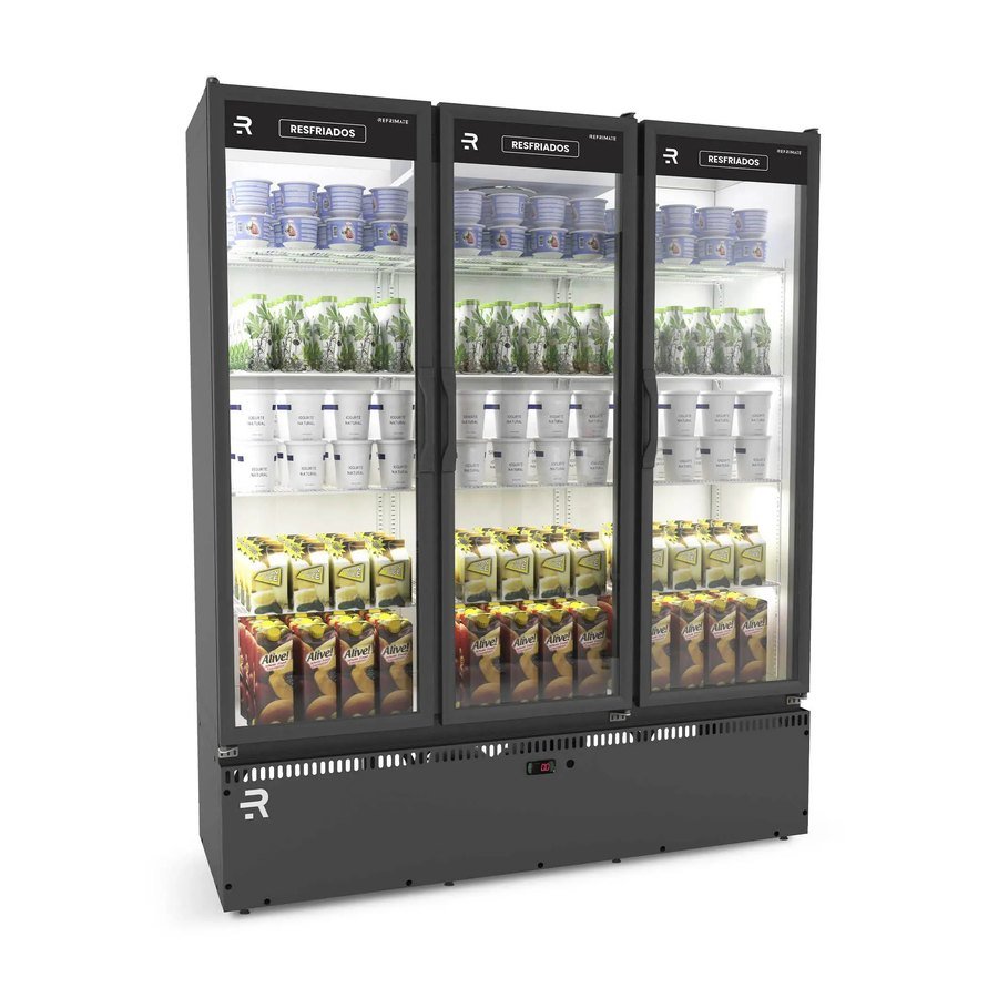 AUTO SERVICO VANGUARD RESFRIADOS 3 PORTAS PRETO-BRANCO ASVR3PPB 220V - REFRIMATE