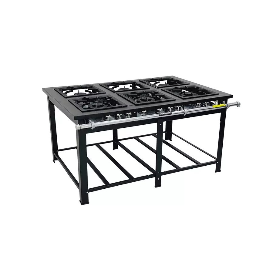 FOGÃO GAS 40X40 6B DUPLAS M6 MAXI ESPERA FORNO - VENANCIO
