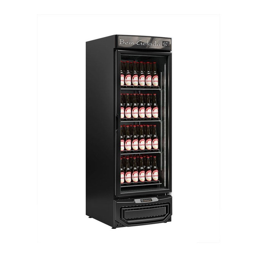 CERVEJEIRA 572L 196 GARRAFAS PORTA DE VIDRO ANTI-EMBACANTE BLACK EXTER/INTER - GELOPAR