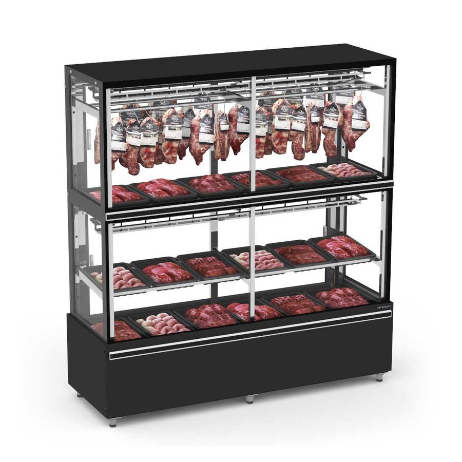 EXPOSITOR AÇOUGUE VANGUARD 3000MT TOP AR FORÇADO VIDROS DUPLOS C/AQUECIMENTO - REFRIMATE