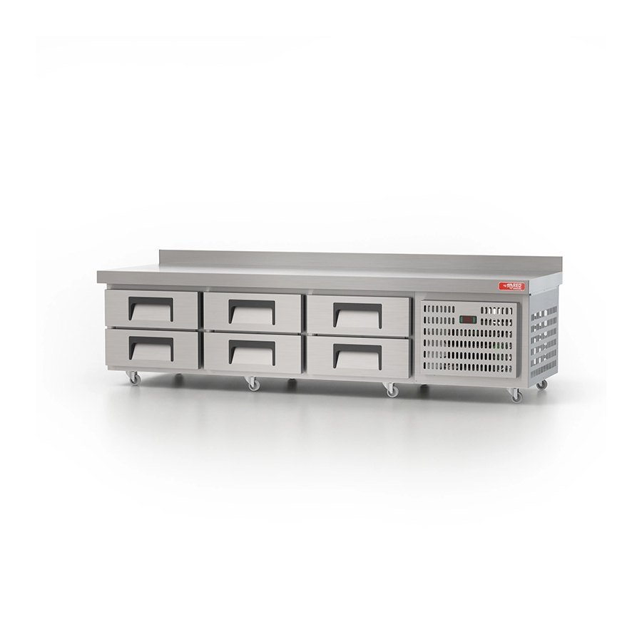 BALCÃO REFRIGERADO COM 6 GAVETAS BRG20 2,00M 220V - RED CHAMELEON