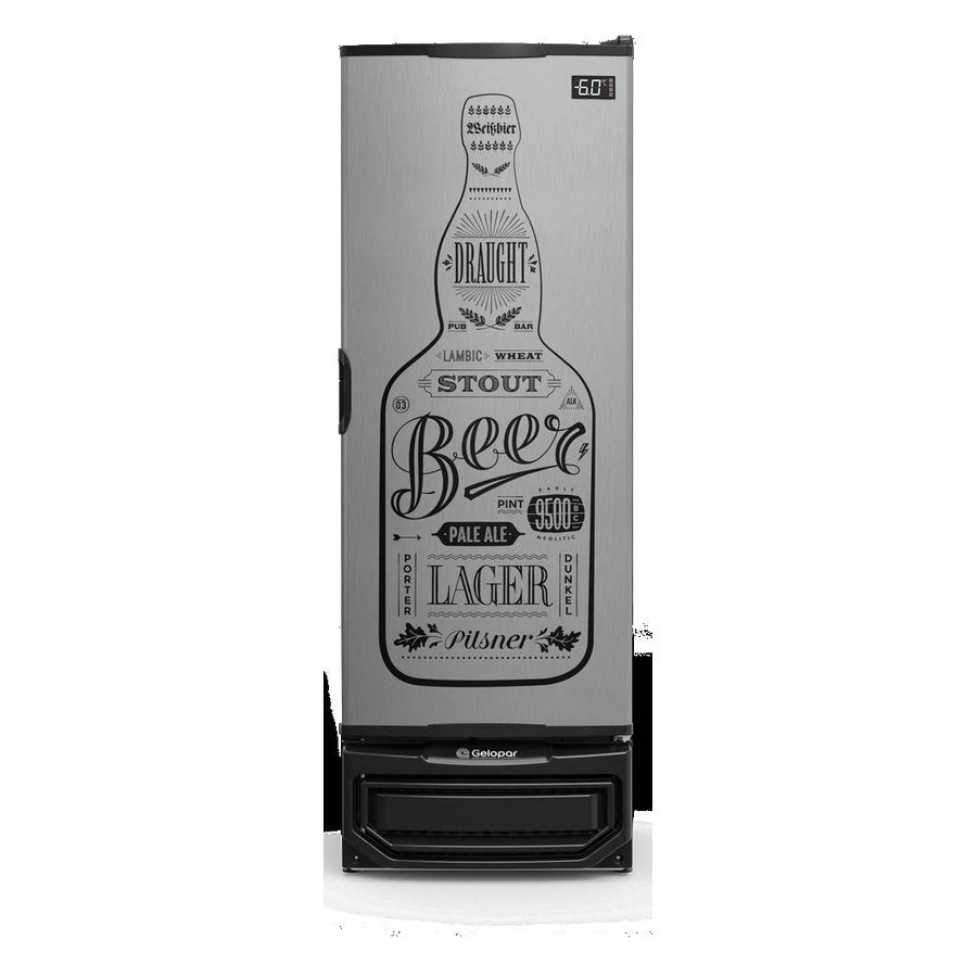 CERVEJEIRA 410L TIPO INOX E LATERAIS PRETAS GRBA-400 GW/TI220V 60HZ - GELOPAR