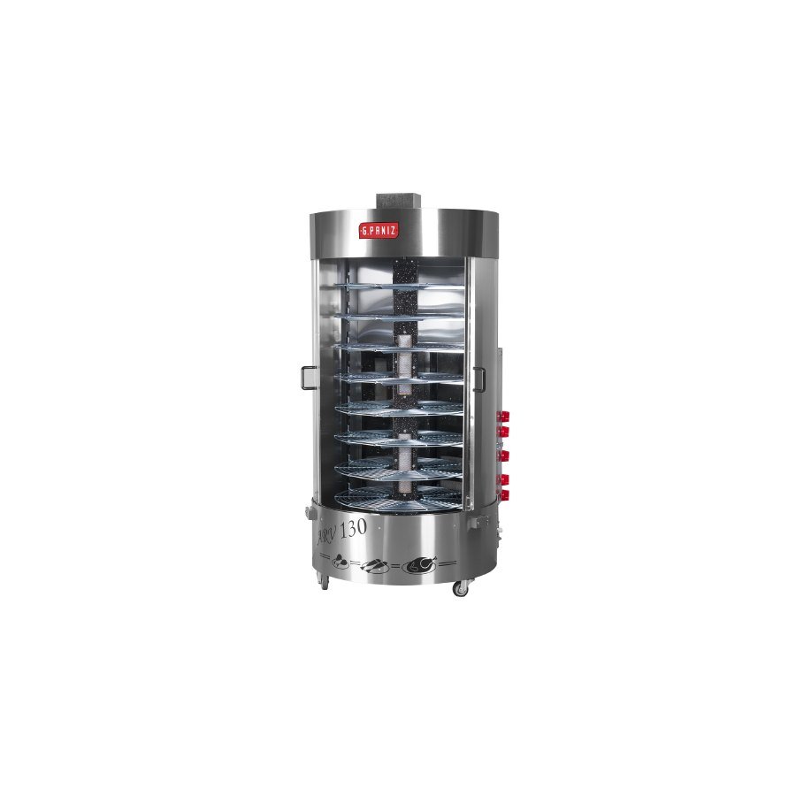 ASSADOR ROTATIVO VERTICAL ARV 130QC C/ QUEIMADOR NO MEIO GLP CQC MONO 127/220V 60HZ - GASTROMAQ / GPANIZ