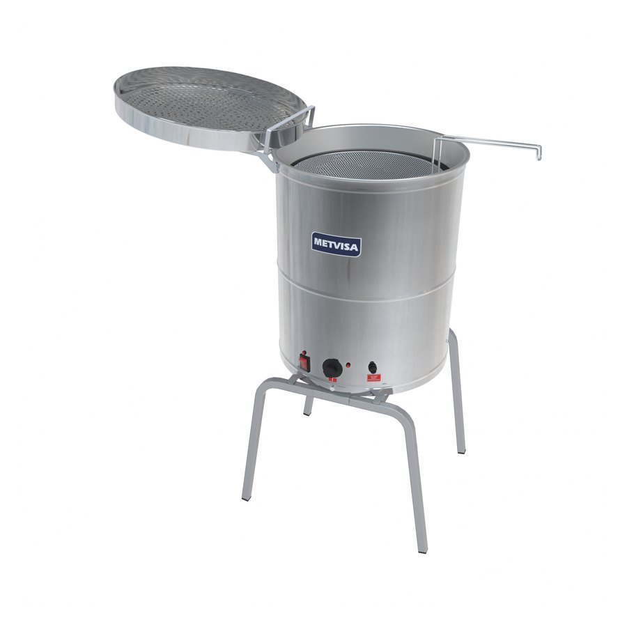 FRITADEIRA INDUSTRIAL ELETRICA REDONDA MAX 38L (23L OLEO / 15L AGUA) 8000W - METVISA